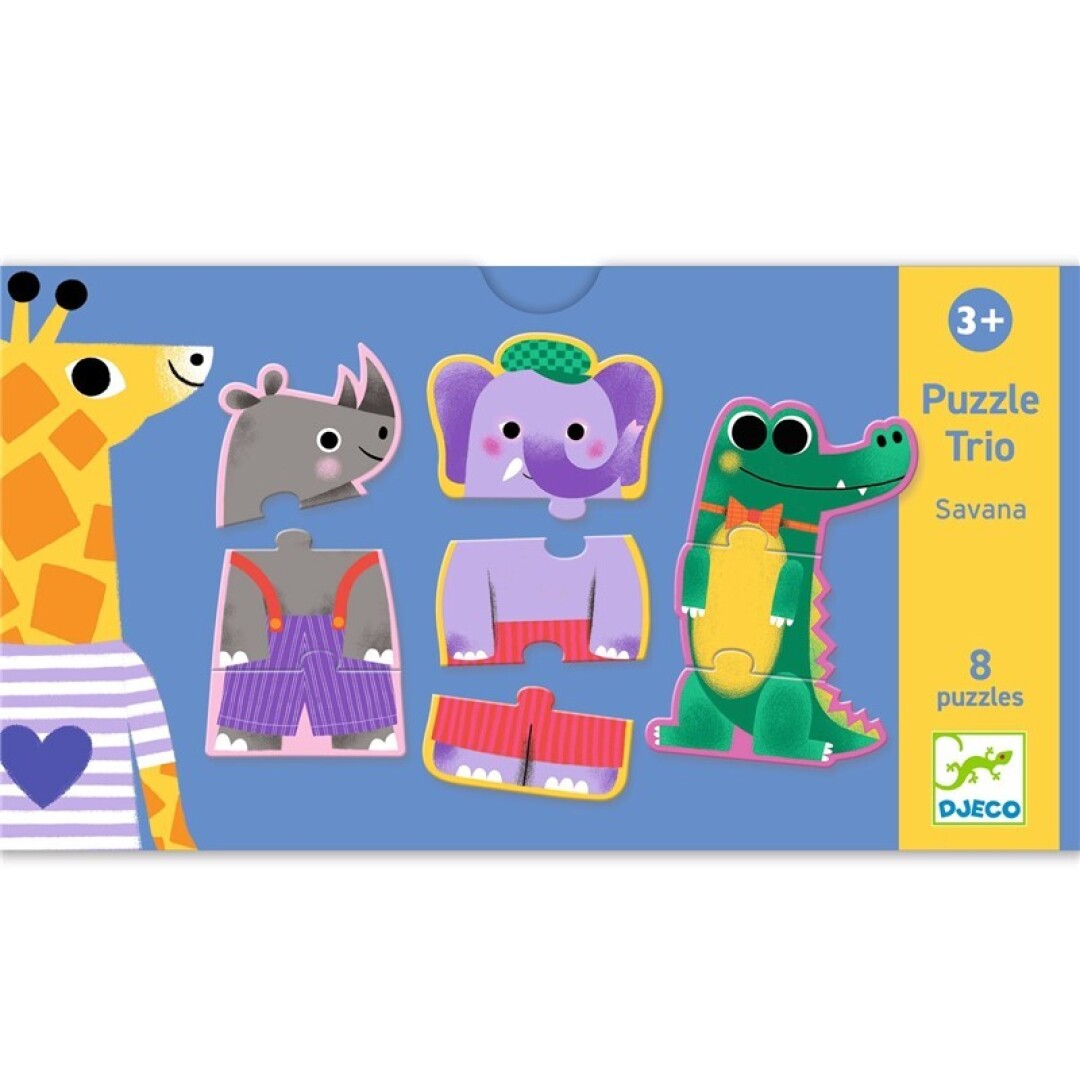 Puzzle Dúo Trio Savana · Djeco