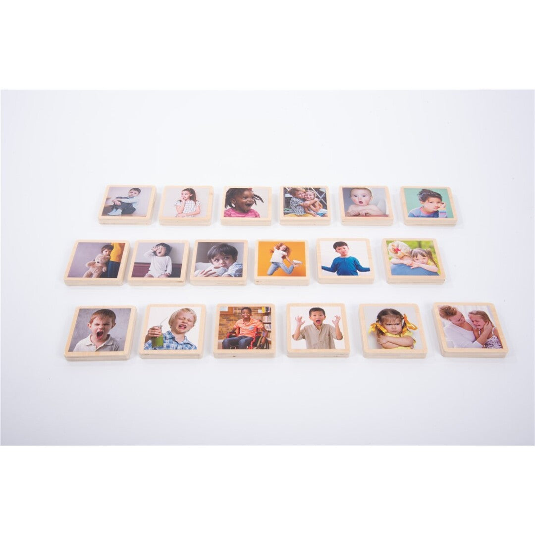 Conjunto de fichas de madera Mis Emociones (18 piezas) · Tickit