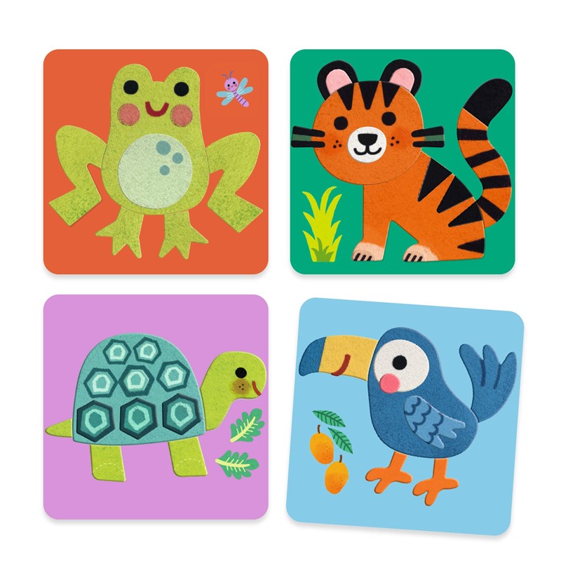 Collage Tableros fieltro Animales suaves · Djeco