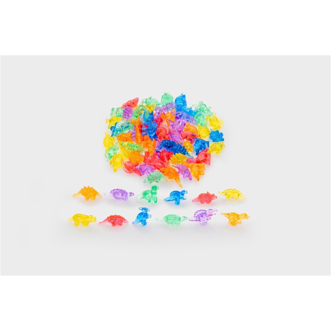 Conjunto de 72 dinosaurios de color translúcidos · TickiT