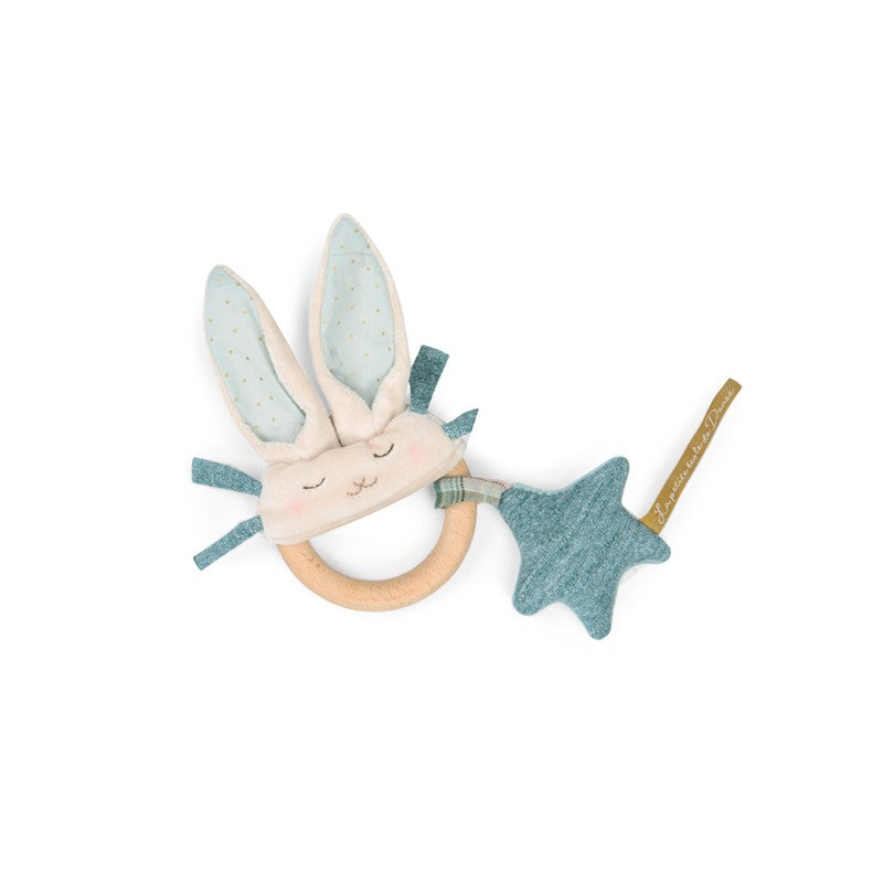 Sonajero anilla madera conejo azul Petite École de danse · Moulin Roty