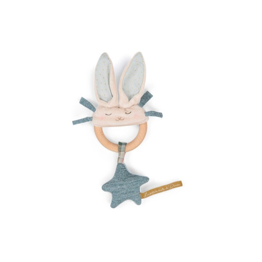 Sonajero anilla madera conejo azul Petite École de danse · Moulin Roty