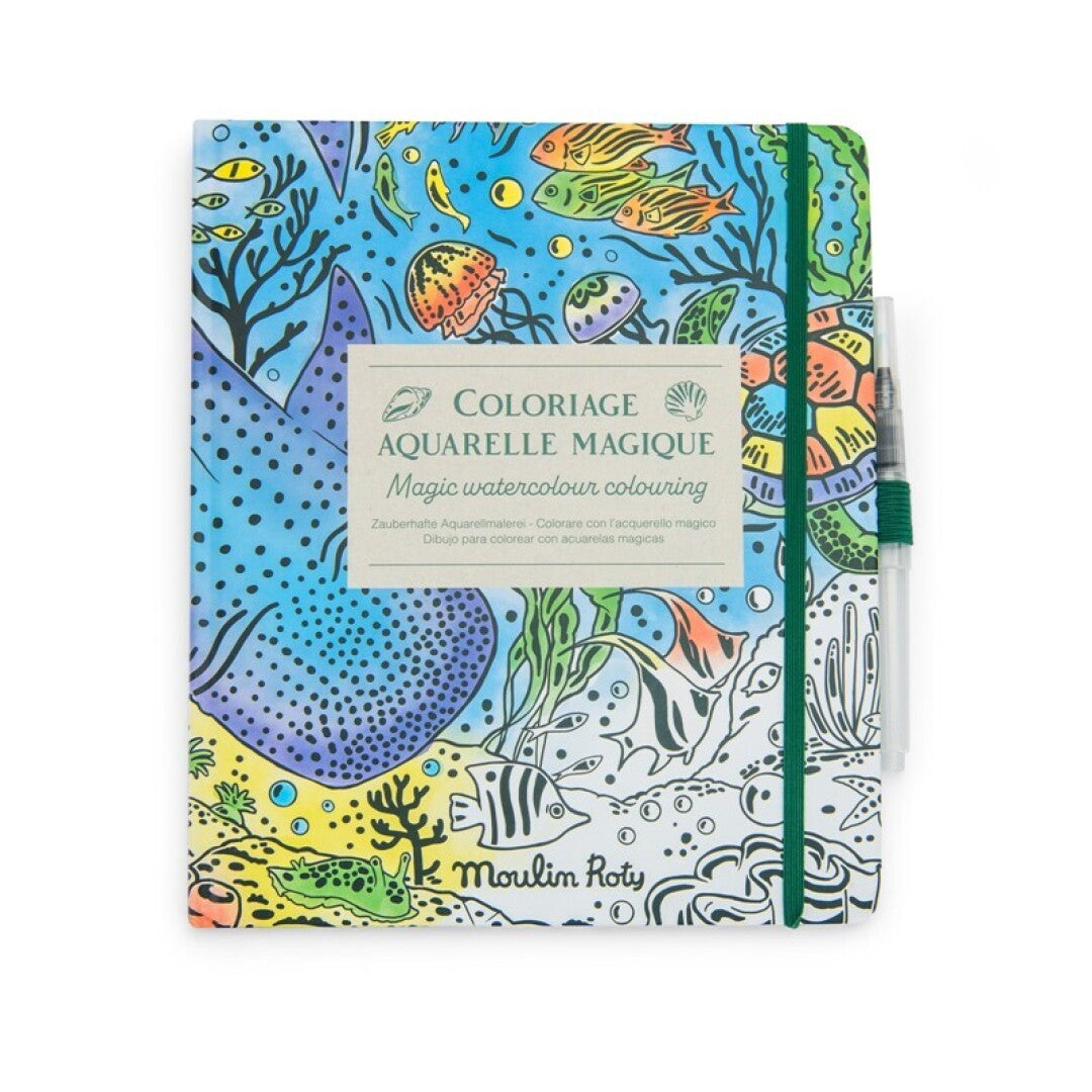 Cuaderno para colorear acuarela mágica Tout autour du monde · Moulin Roty