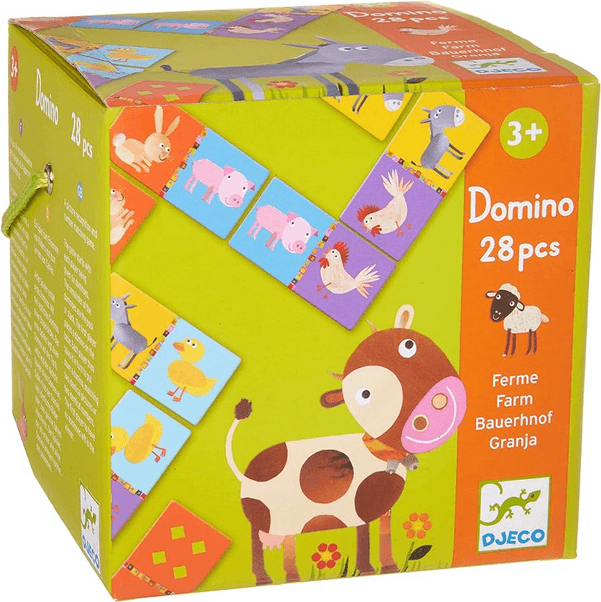 Domino Puzzle 28 pcs Granja · Djeco