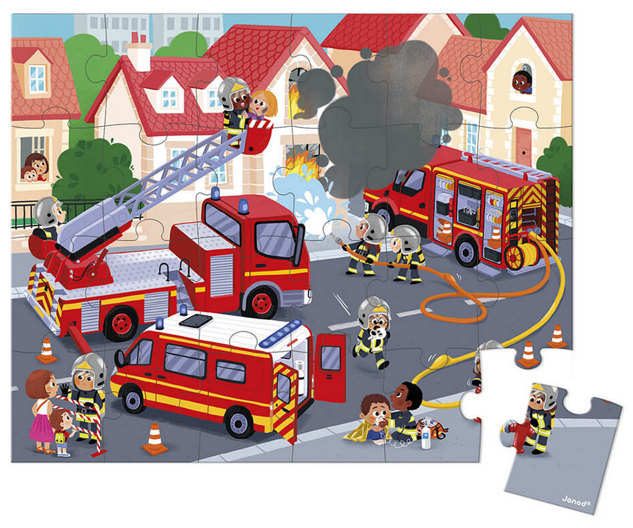 Puzle Bomberos - 24 piezas · Janod