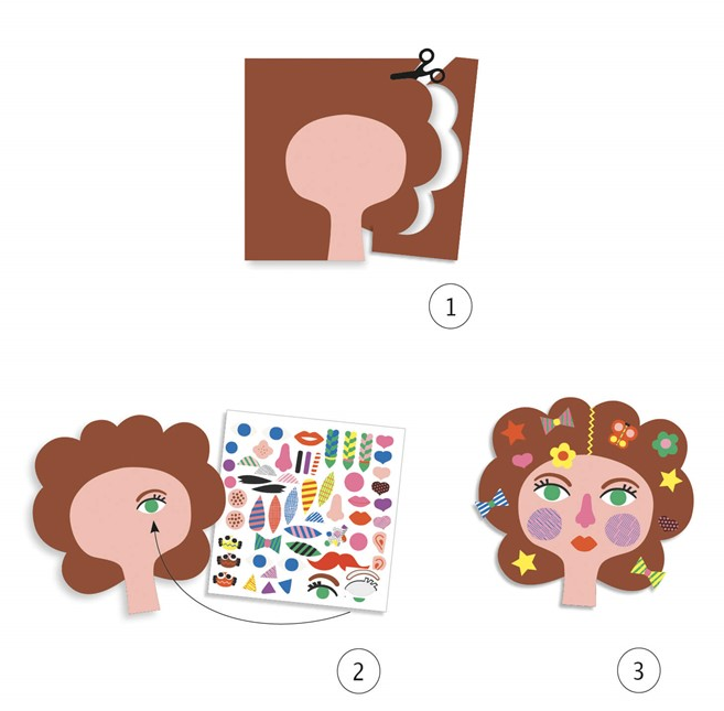 Crear con pegatinas Peluquería