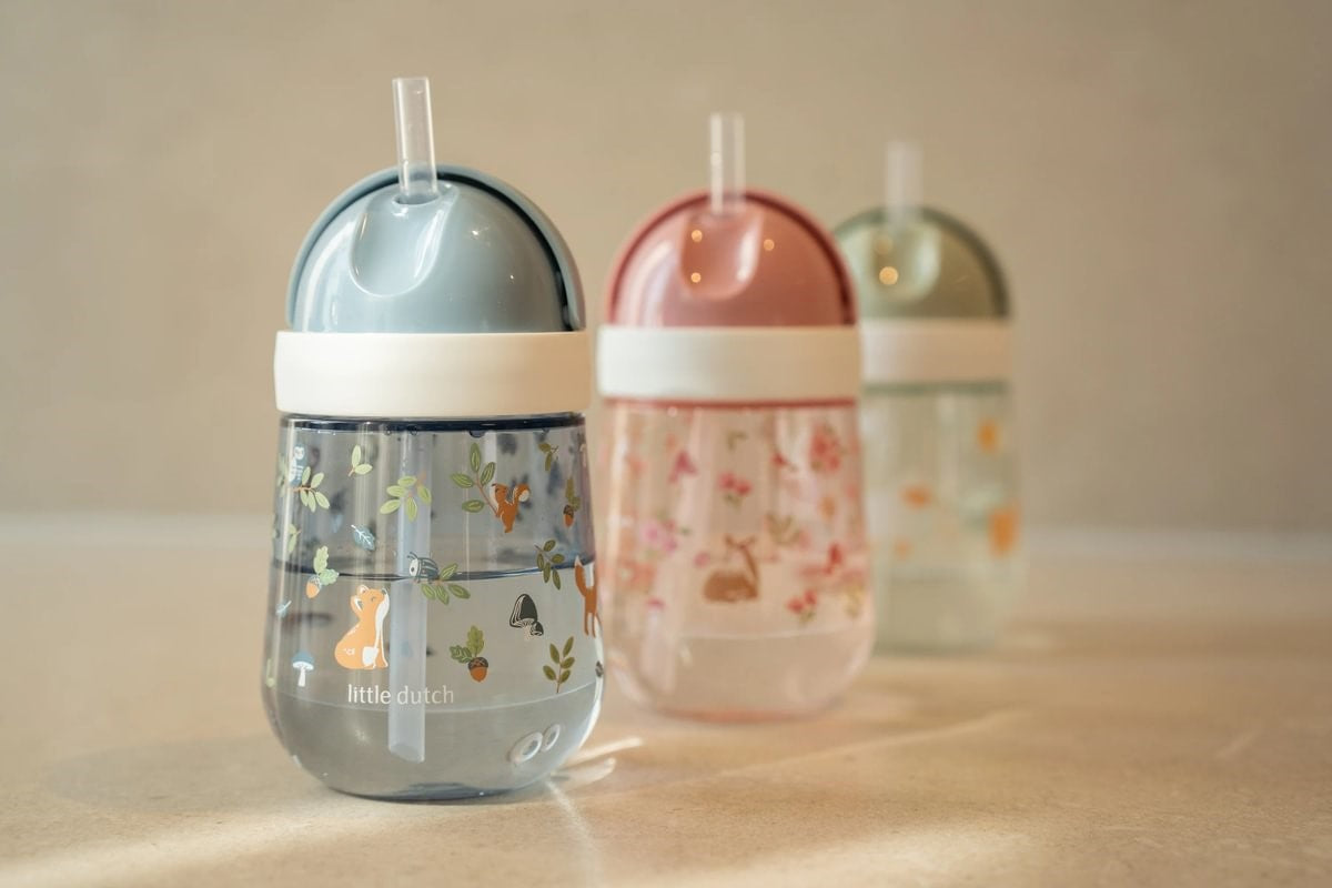 Vaso con Pajita Mio 300ml Forest Friends · Mepal x Little Dutch