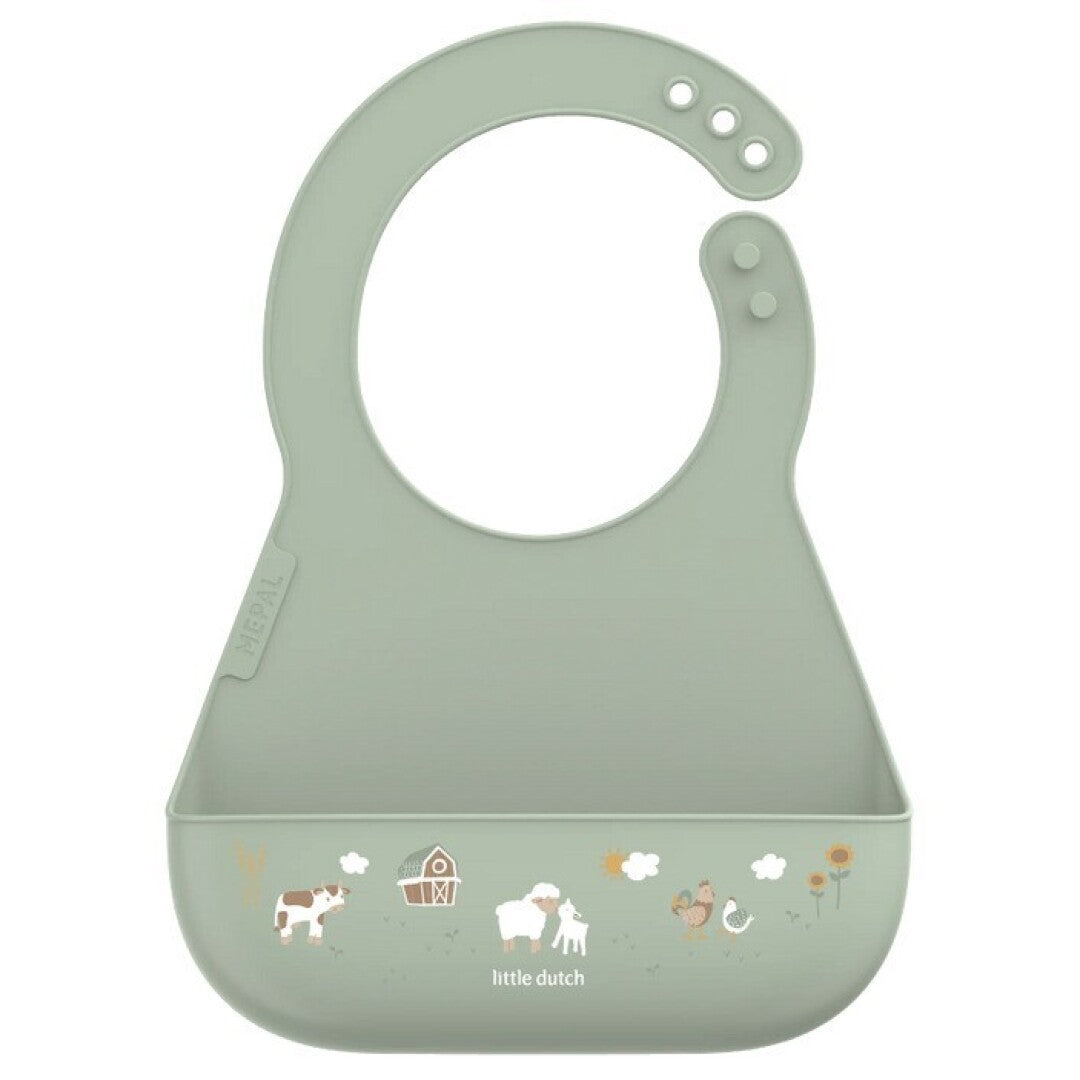 Babero Silicona Mio Pequeña Granja · Mepal x Little Dutch