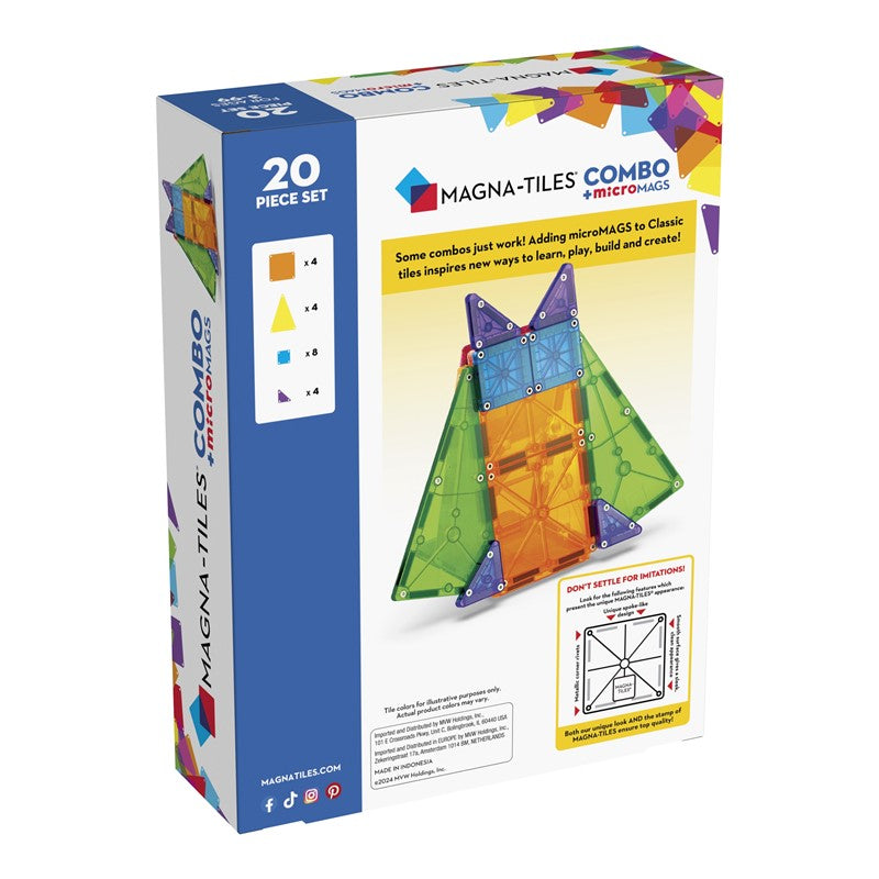 MAGNA-T 20 piezas COMBO + microMAGS · Magna Tiles