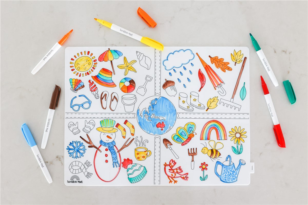 Tapete para colorear reutilizable Scribble 6 rotul. · Juegaconmigo