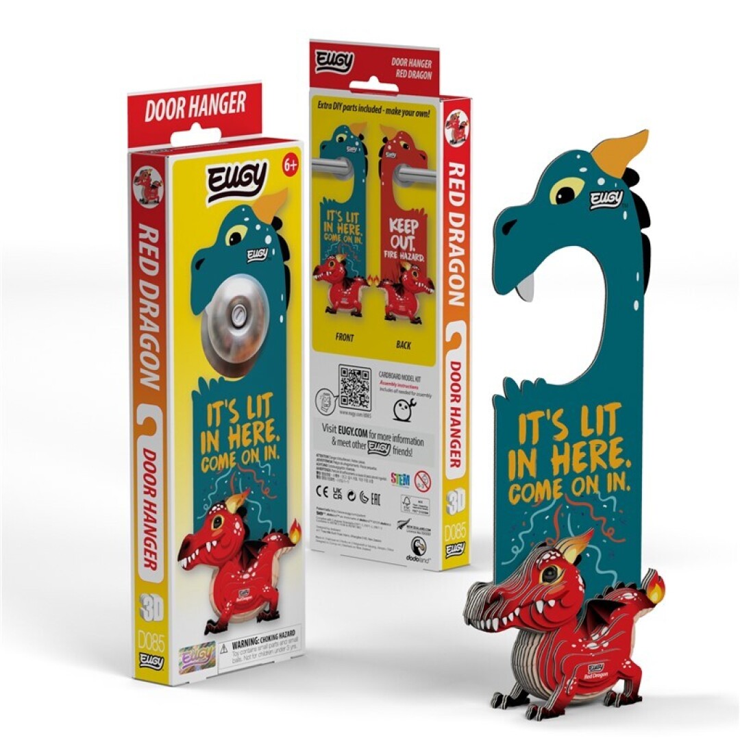 Puzle 3D Red Dragon Colgador de Puerta · Eugy D085
