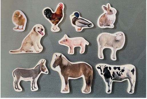 Piezas Magnéticas de Bambú (10 piezas) · Nowordbooks