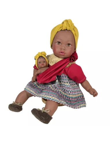 Muñeca Alika con bebé Burgundy · Nines d'Onil