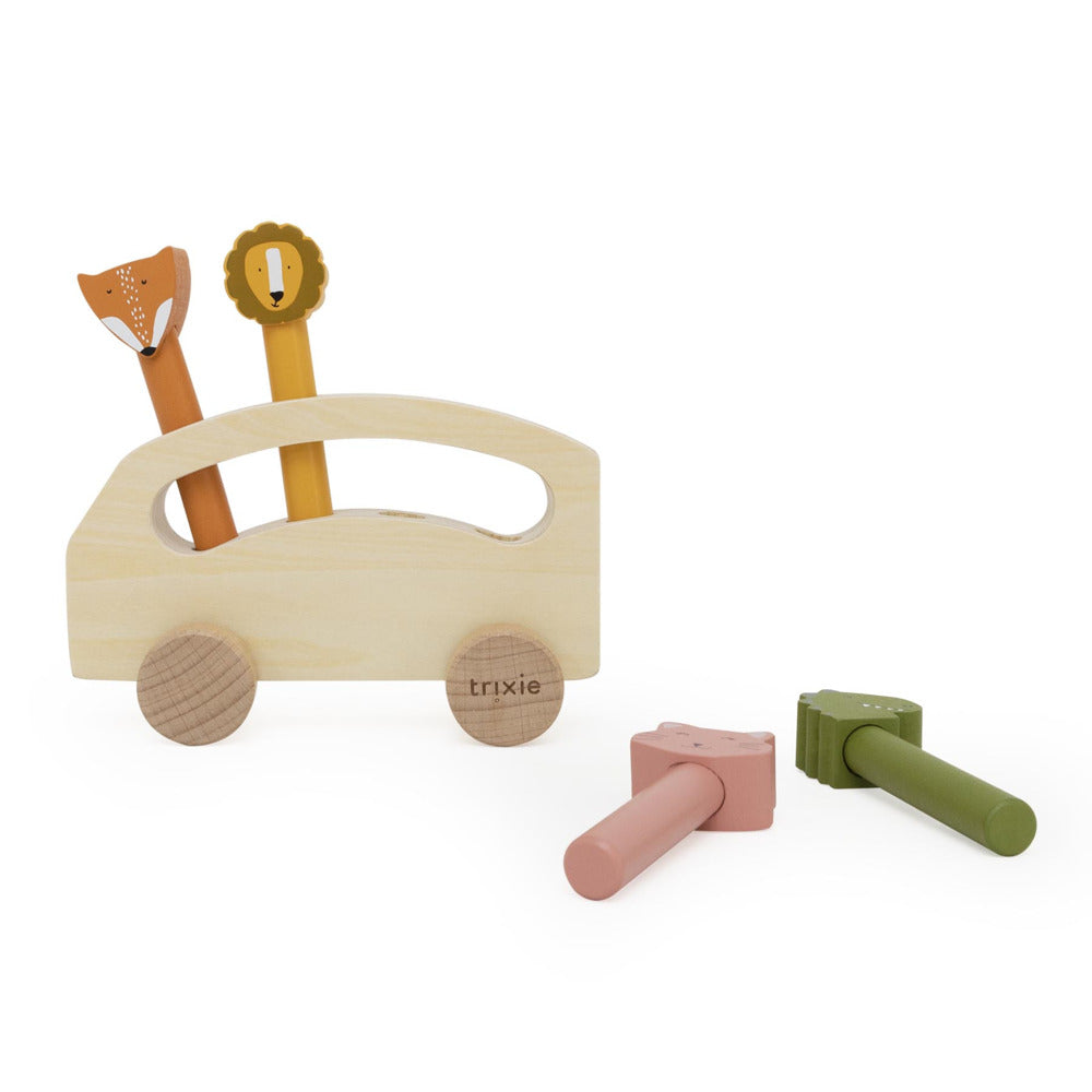 Autobús de animales pop-up de madera · Trixie