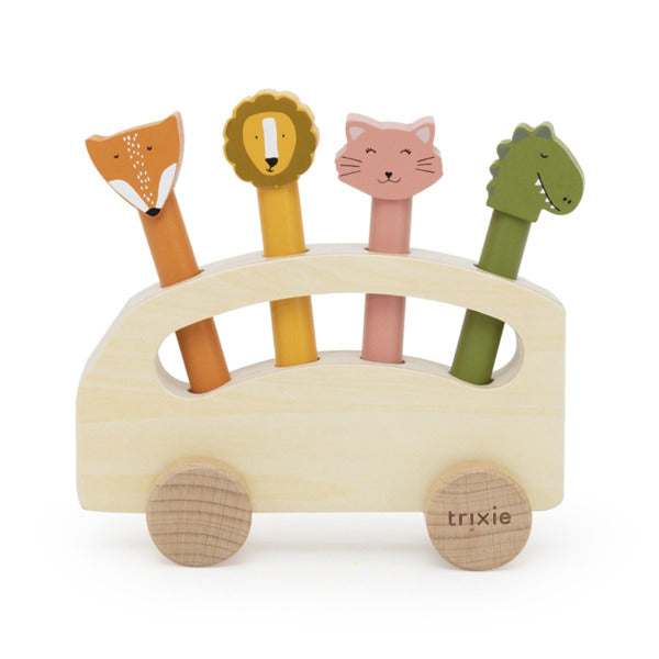 Autobús de animales pop-up de madera · Trixie