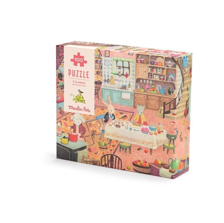 Puzle En casa de la Gran Familia (100 piezas) · Moulin Roty