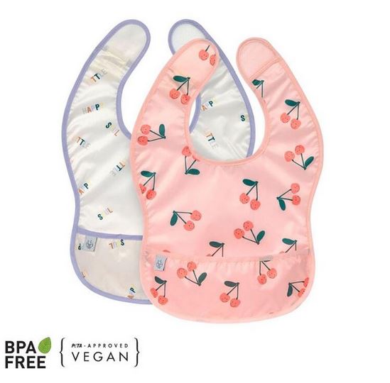 2 Baberos Impermeables Cherry   · Lassig