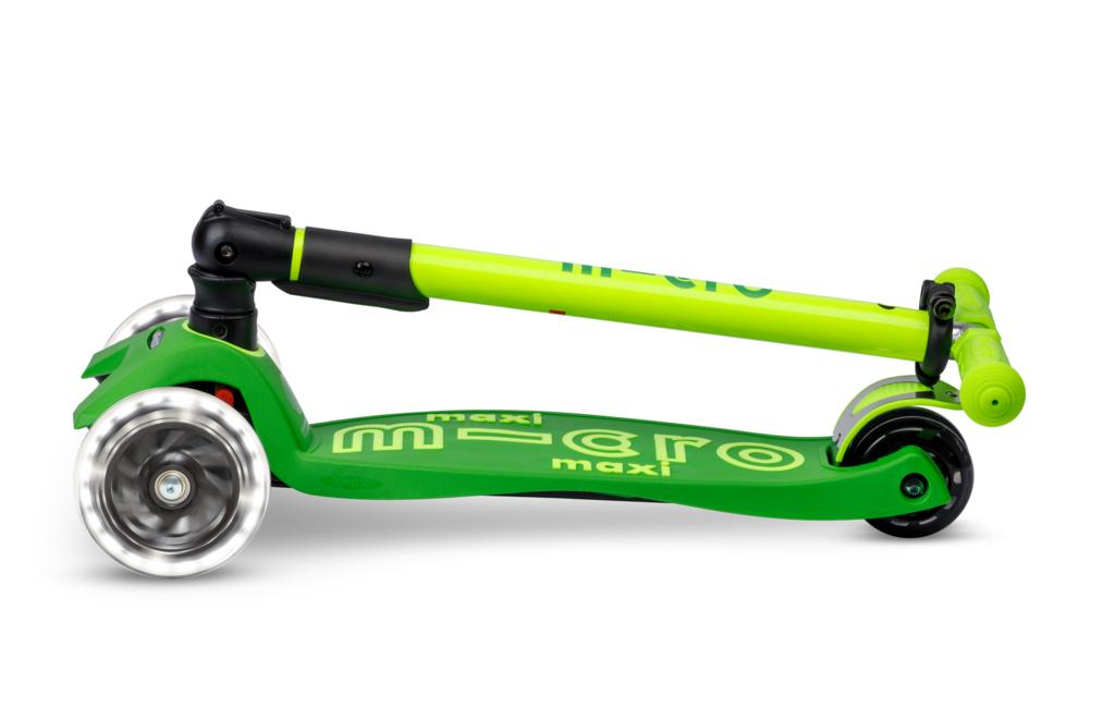Patinete Maxi Deluxe Plegable Neon Led Verde-Amarillo · Micro