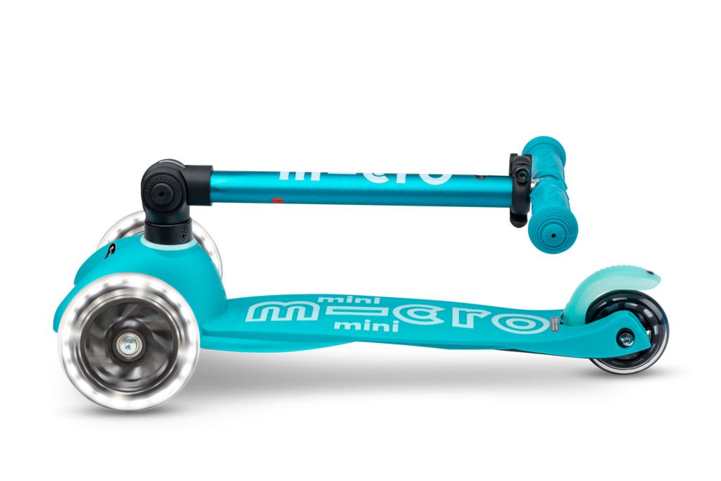 Patinete Mini Deluxe Plegable Led Aqua· Micro