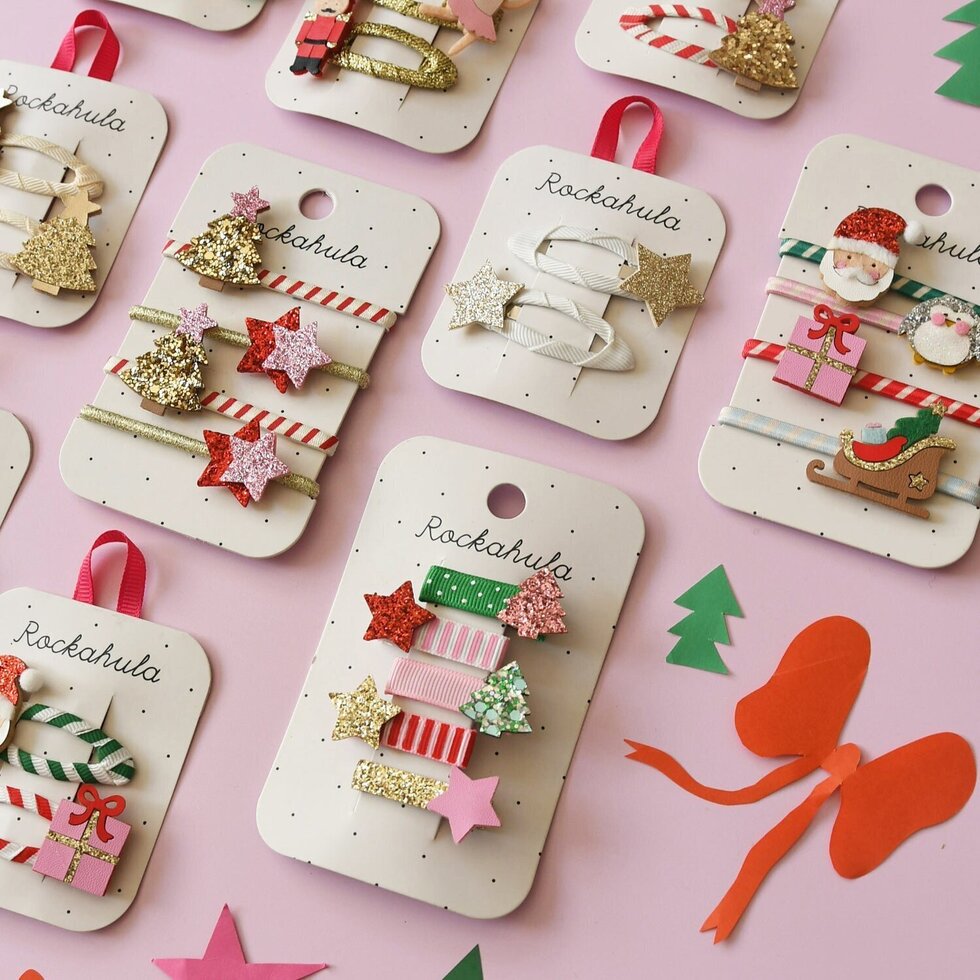 Pack 5 Clips Merry Mini Christmas Clips  · Rockahula