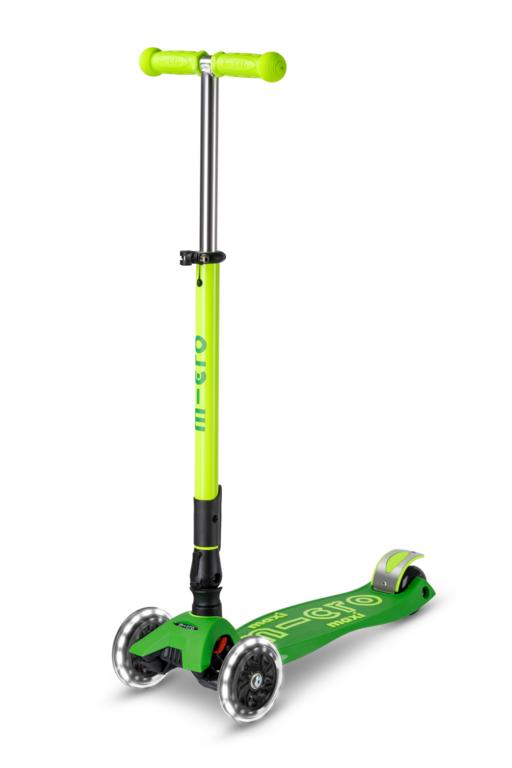 Patinete Maxi Deluxe Plegable Neon Led Verde-Amarillo · Micro