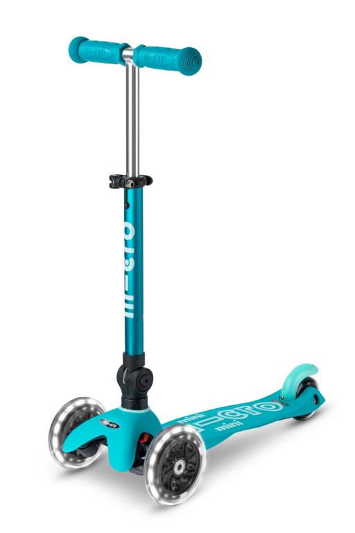 Patinete Mini Deluxe Plegable Led Aqua· Micro