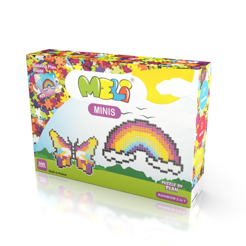 Minis Tematic 2en1 Arcoiris (500  piezas) · Meli