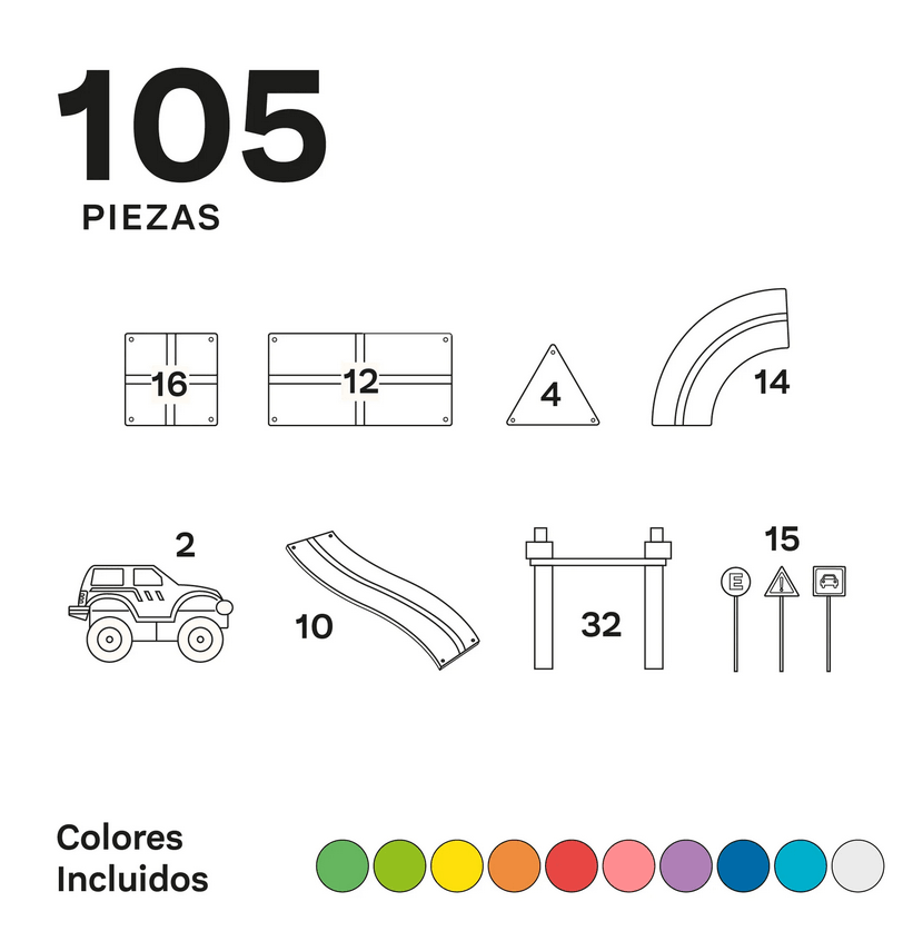 IMANIX PISTA DE CARRERAS 105 piezas Braintoys