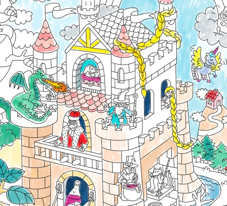 Poster XXL para colorear CUENTOS Y LEYENDAS · Omy