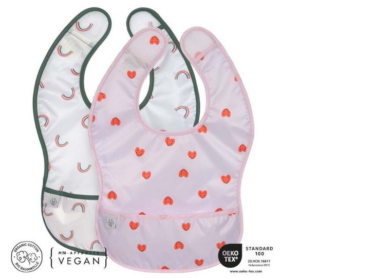 2 Baberos Impermeables Happy Lavender  · Lassig