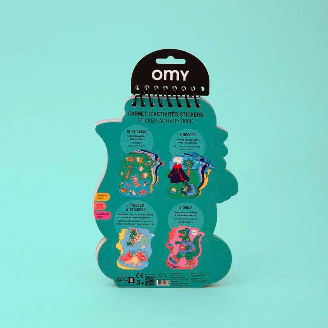 Libro de Actividades con Pegatinas Dino · Omy