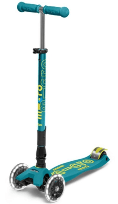 Patinete Micro Maxi Deluxe Plegable Led Turquesa