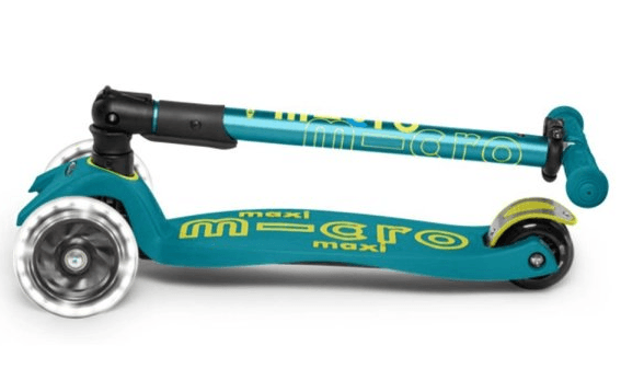 Patinete Micro Maxi Deluxe Plegable Led Turquesa