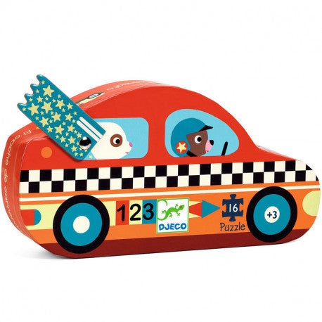 Puzzle Silueta Coche de Carreras · Djeco