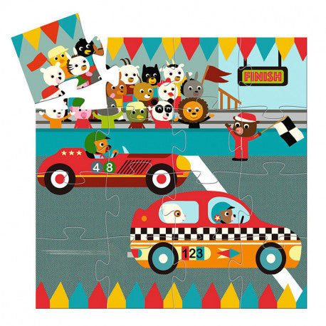 Puzzle Silueta Coche de Carreras · Djeco