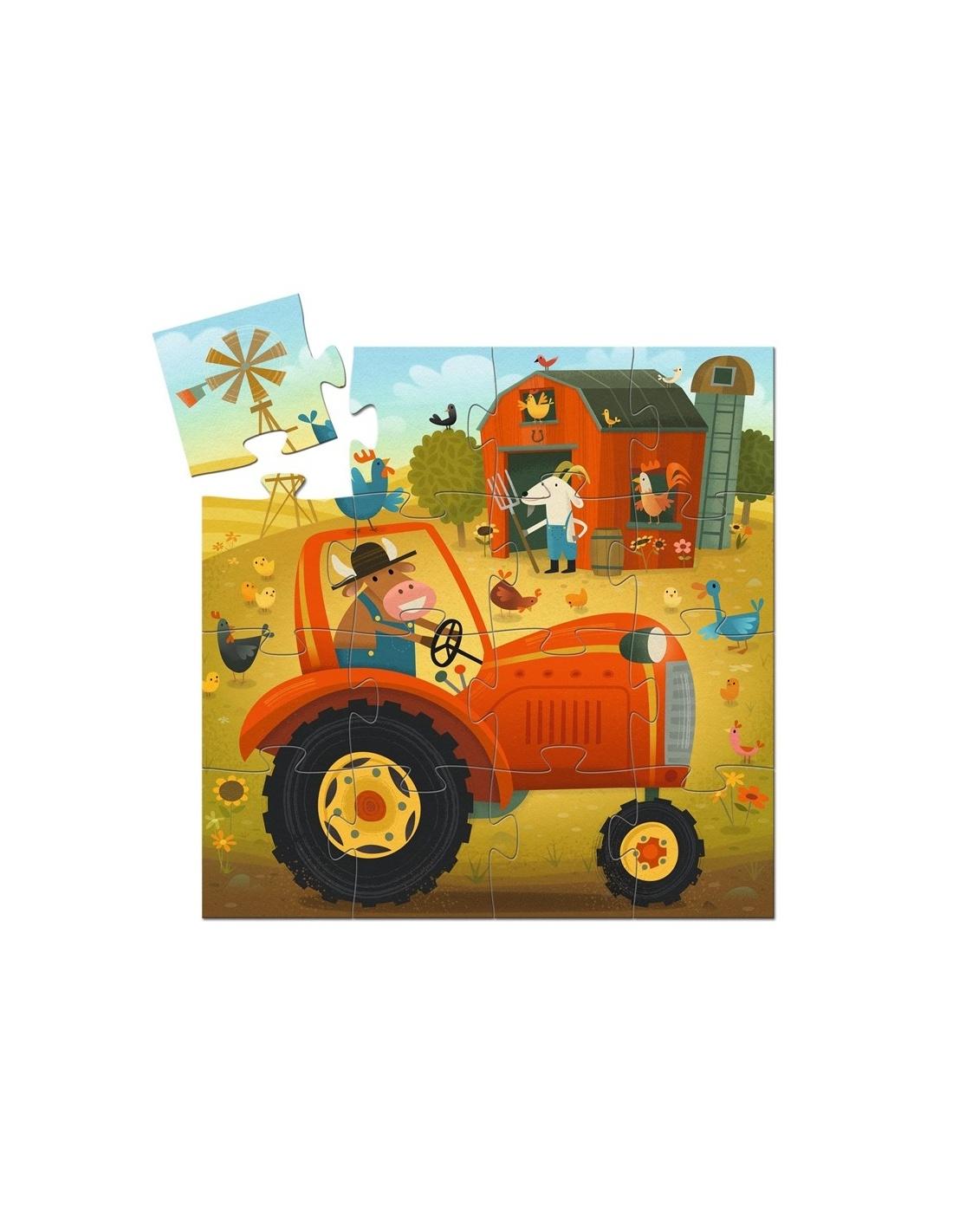 Puzzle Silueta El tractor · Djeco