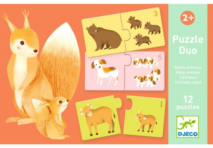 Puzzle dúo Baby Animals Djeco