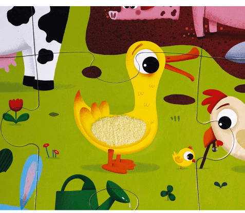 Puzzle Táctil Animales de la Granja 20pzas Janod