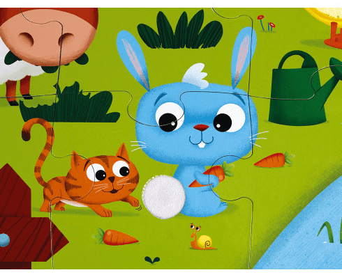 Puzzle Táctil Animales de la Granja 20pzas Janod