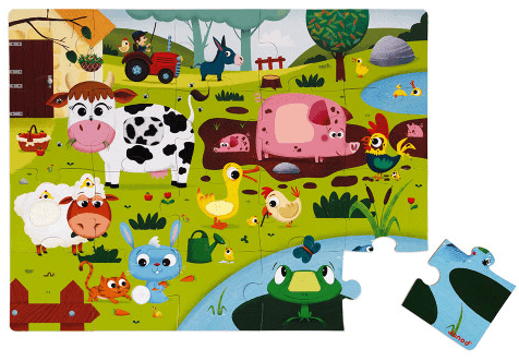 Puzzle Táctil Animales de la Granja 20pzas Janod