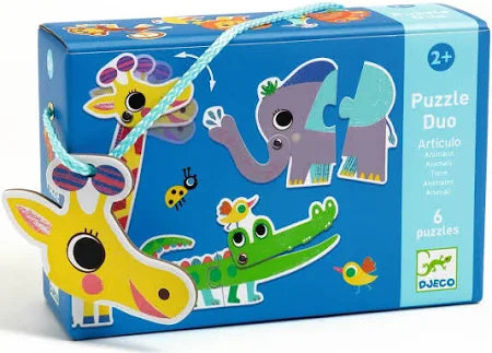Puzzle Duo Animales articulados · Djeco