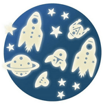 Stickers Fosforescentes Misión Espacial